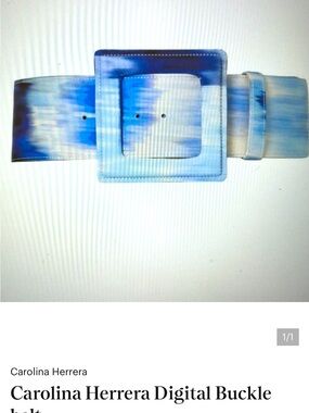 Carolina Herrera Blue Gradient Square Buckle Belt